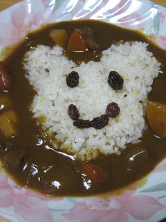 キャラ弁 くまウサギカレー-レシピのメイン写真