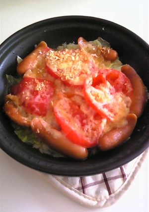 タジン鍋豚肉重ね蒸しﾄﾏﾄﾊﾞｰｼﾞｮﾝ-レシピのメイン写真