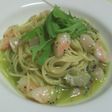 えびとホタテの冷製キウイソースパスタ