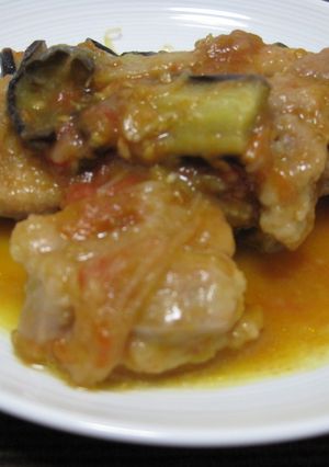 素朴な鶏となすのトマト煮込-レシピのメイン写真
