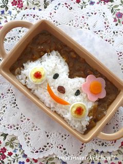デコカレー*グラタン皿でおさるのカレー♪-レシピのメイン写真