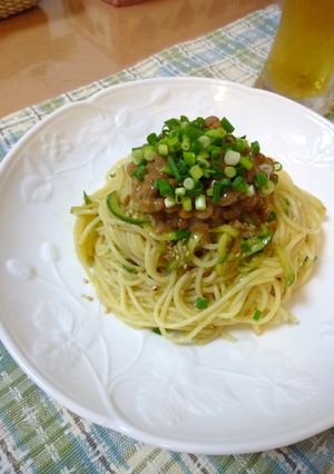 梅風味✿納豆の和風冷製パスタ-レシピのメイン写真