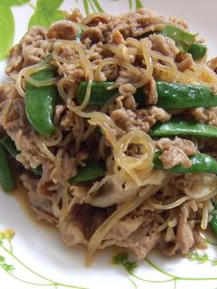 ☆豚肉といんげんの味噌&醤油炒め☆-レシピのメイン写真