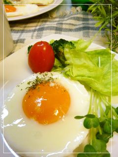 優しい気持ちで作る 美味しい目玉焼き♡-レシピのメイン写真