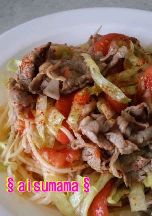 旨!!冷製ﾊﾟｽﾀ風しゃぶしゃぶ素麺♪-レシピのメイン写真