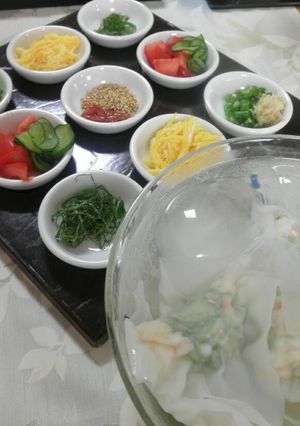 夏・涼・きゅうりと海老の冷やしワンタン　-レシピのメイン写真