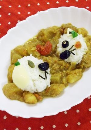 私の宝物 ワンコニャンコ♪デコカレー-レシピのメイン写真