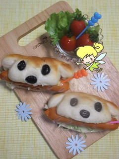 ウインナーくわえた犬?!ホットドッグ~♪-レシピのメイン写真