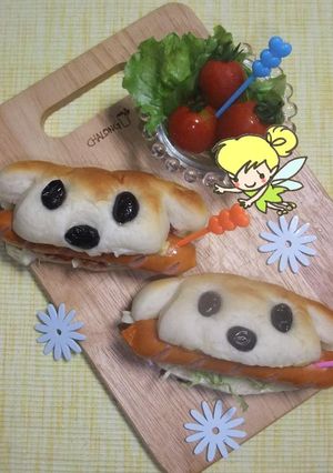 ウインナーくわえた犬？！ホットドッグ～♪-レシピのメイン写真