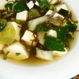 モロヘイヤと舞茸入りもずくスープ