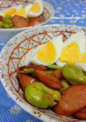 そら豆とウインナーの炒め物-レシピのメイン写真