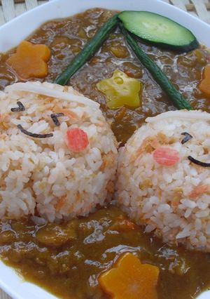 デコカレー♪嬉しそうなさくらんぼちゃん-レシピのメイン写真