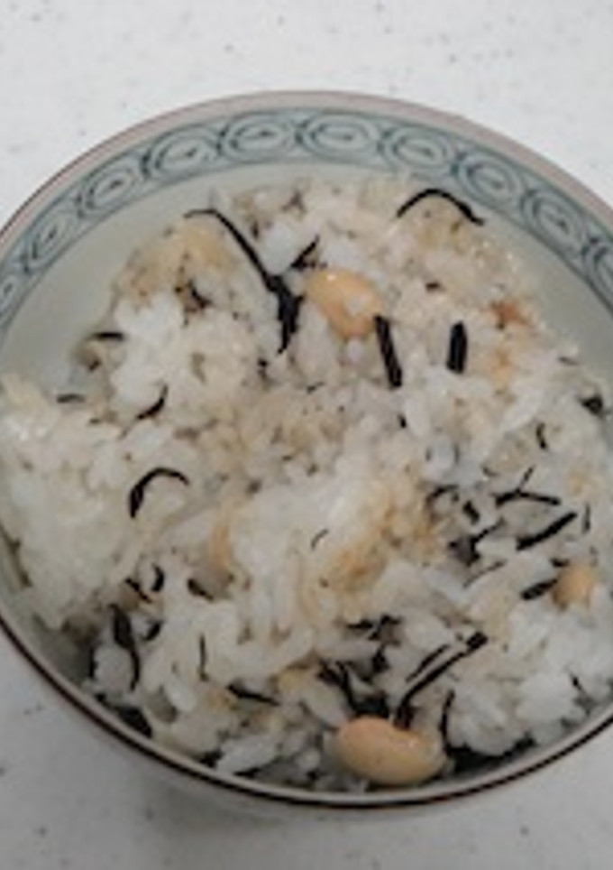 水煮大豆とひじきの炊き込みご飯-レシピのメイン写真