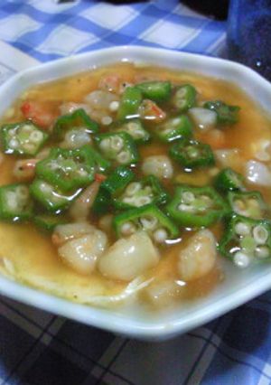 蒸し豆腐の海老オクラあんかけ☆-レシピのメイン写真