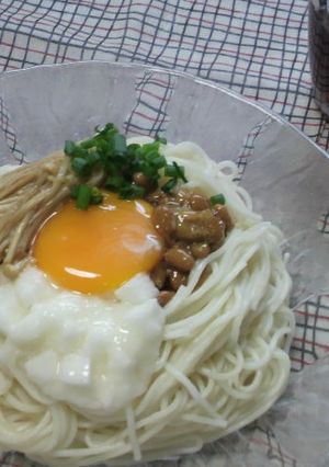 ネバたま☆ぶっかけそうめん-レシピのメイン写真