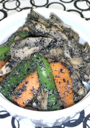 『舞茸の黒胡麻和え』-レシピのメイン写真