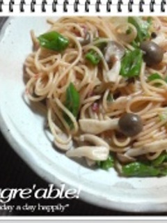 ダンナさん大好きな「梅しそパスタ」♪-レシピのメイン写真