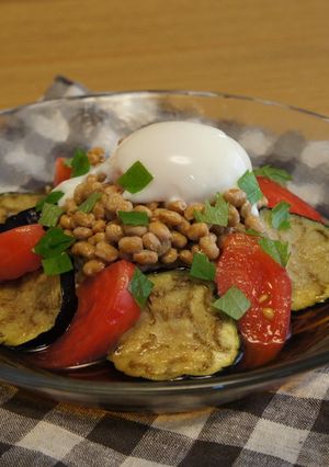 揚げなすと納豆の冷やしそうめん-レシピのメイン写真