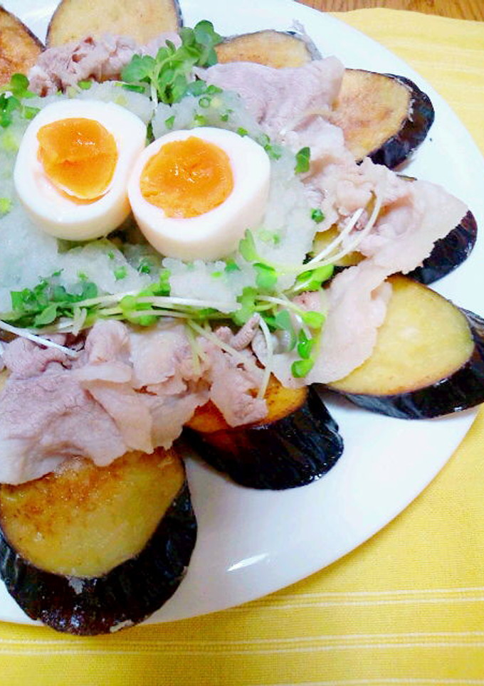 うま♪揚げ茄子と豚しゃぶのおろしポン酢☆-レシピのメイン写真