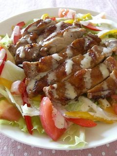 ★ドレッシングかけ★照り焼きチキンサラダ-レシピのメイン写真