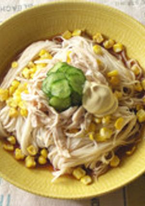 蒸し鶏と夏野菜のそうめん-レシピのメイン写真