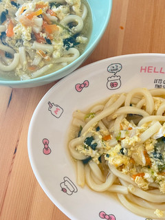 1歳幼児食 野菜のかきたま出汁うどん-レシピのメイン写真