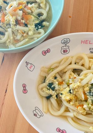 1歳幼児食　野菜のかきたま出汁うどん-レシピのメイン写真