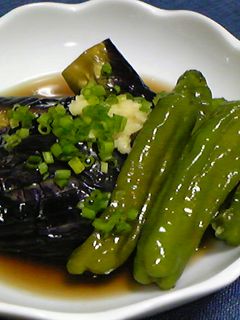 茄子の揚げ煮(獅子唐添え)-レシピのメイン写真