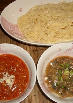 冷やしパスタ♥つけ麺風♥ソース二種-レシピのメイン写真
