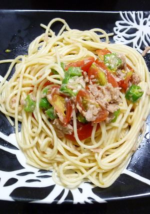 夏レシピ☆オクラとトマトの冷製パスタ-レシピのメイン写真