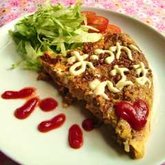 รูปของ ウチのオープンオムレツ✿～ハンバーグ味～