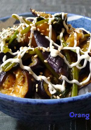 茄子とつるむらさきのモリ②丼✿-レシピのメイン写真