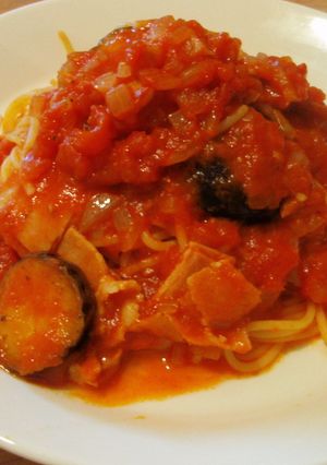 定番！なすベーコンのトマトソースパスタ-レシピのメイン写真