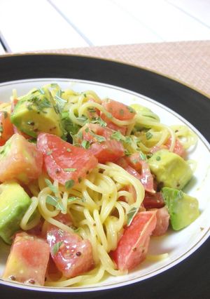 アボカドの冷製パスタ★粒マスタード風味-レシピのメイン写真