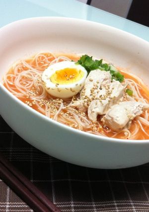 夏に!!ピリ辛味噌のぶっかけソーメン!!-レシピのメイン写真