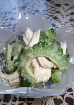 ゴーヤと鶏ささみのゴマドレあえ-レシピのメイン写真
