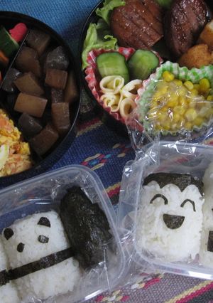 キャラ弁★パンダ&LOVE-レシピのメイン写真