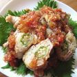 おくらとお芋の肉巻き♬和風トマトソース❤
