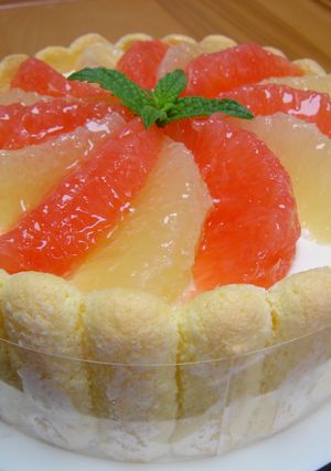 グレープフルーツのシャルロットケーキ-レシピのメイン写真