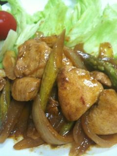鶏ムネ肉とアスパラのカレーマヨ炒め-レシピのメイン写真