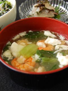バナメイエビとチンゲン菜の中華スープ-レシピのメイン写真