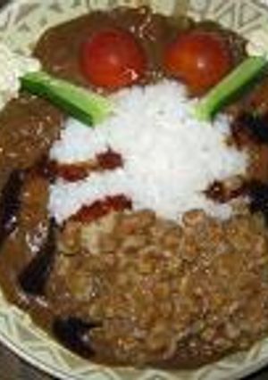 卵付きカニカレー（納豆カレー）-レシピのメイン写真