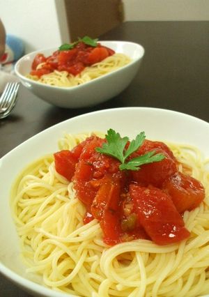 即席☆かけるだけ！冷製トマトパスタ♪-レシピのメイン写真