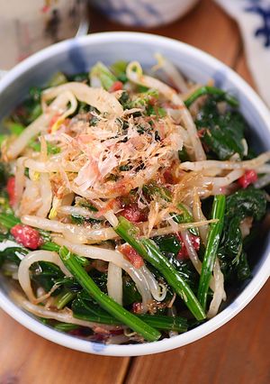 もやしとほうれん草の梅おかかポン酢和え😋-レシピのメイン写真
