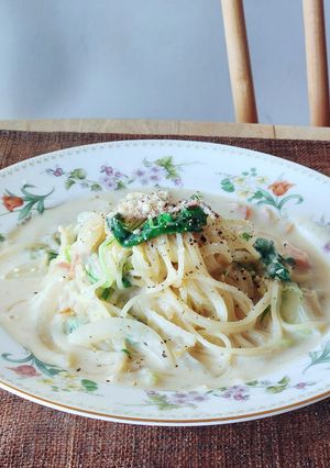 簡単茅乃舎クリームスープパスタ☆簡単昼食-レシピのメイン写真