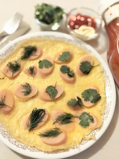 魚肉ソーセージのオープンオムレツ-レシピのメイン写真