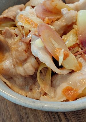 豚バラの梅みょうが炒め-レシピのメイン写真