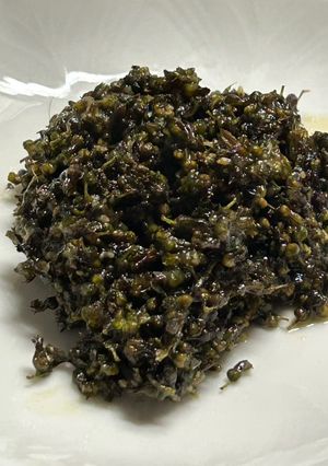大量のシソの実、甘味噌炒め-レシピのメイン写真