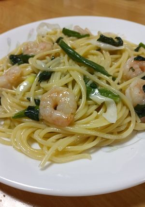 エビとほうれん草のクリームパスタ-レシピのメイン写真