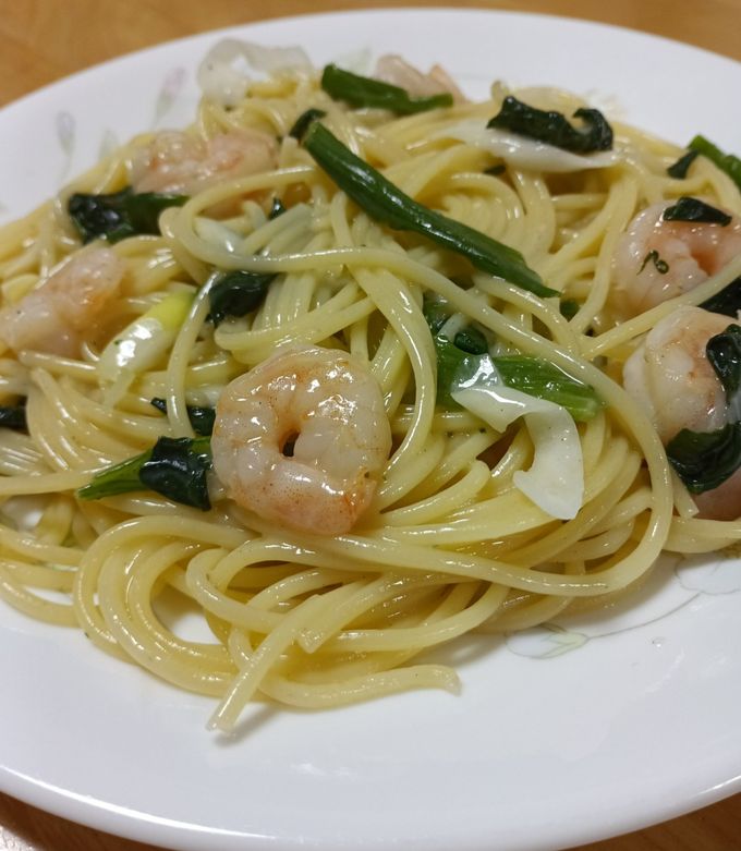 エビとほうれん草のクリームパスタ-レシピのメイン写真